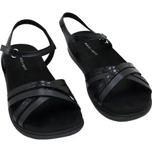 Easy Spirit Dottle strappy slingback sandals black croc women US 7.5M